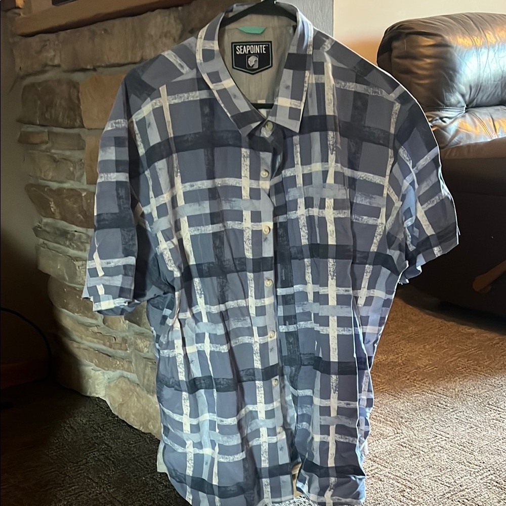 Men's Blue Casual Button Down Shirt